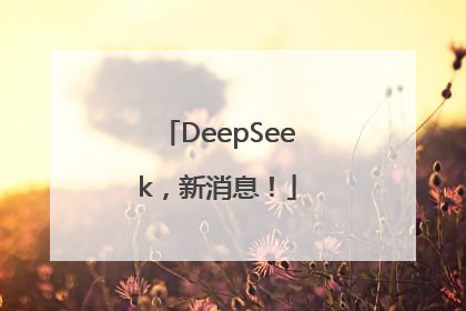 DeepSeek，新消息！